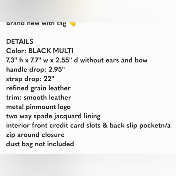 ✨️Host pick✅️ ✨️Disney X Kate Spade New York Minnie Mouse Crossbody Bag NWT ✨️ - Picture 8 of 8